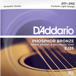 D'Addario EJ26 Phosphor Bronze Acoustic Guitar Strings, Custom Light, 11-52