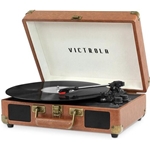 VCTA19851 Victrola VSC-550-LBR Vintage Portable Suitcase Turntable (Brown)