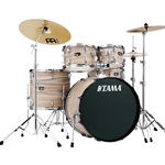 IE62CNZW Tama 5pc Imperialstar Complete, Natural Zebrawood Wrap