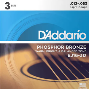 EJ163D D'Addario EJ16-3D Light, 3pk