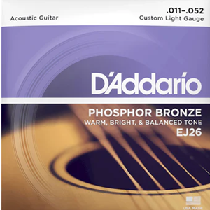 D'Addario EJ26 Phosphor Bronze Acoustic Guitar Strings, Custom Light, 11-52