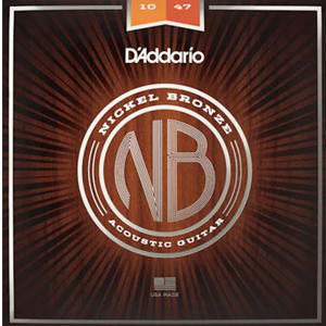 D'Addario NB1047 Nickel Bronze Acoustic Guitar Strings, Extra Light, 10-47