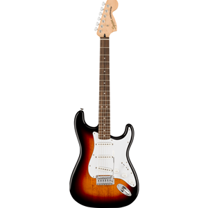 Squier 0378000500 Affinity Series  Stratocaster, Laurel Fingerboard, White Pickguard, 3-Color Sunburst