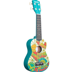 Amahi PANDA2 Panda Soprano Ukulele Peace, Love and Music