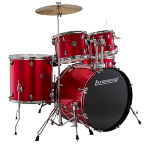 LC17514 Ludwig Accent Red Sparkle w/Wuhan Cymbals